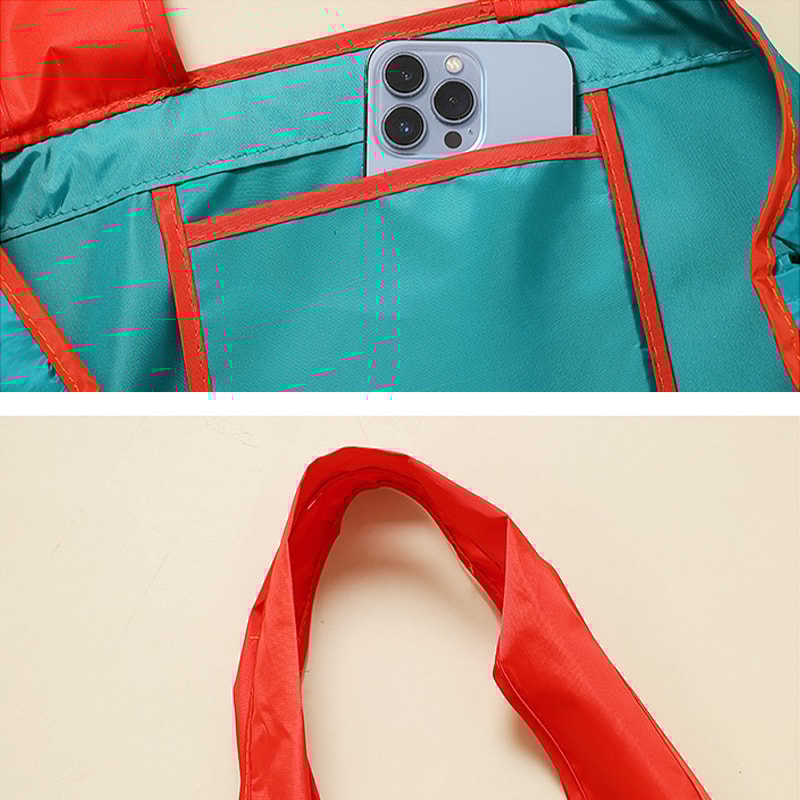 Foldable Reusable Shopping Bag Large Capacity Eco Friendly Drawstring Shoulder Tote 3