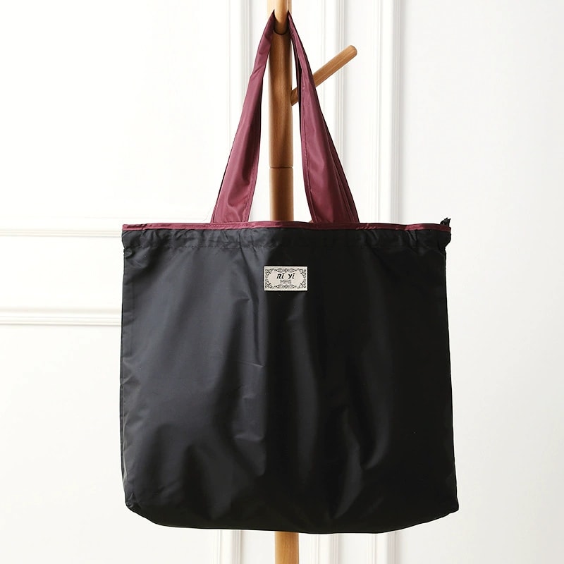 Foldable Reusable Shopping Bag Large Capacity Eco Friendly Drawstring Shoulder Tote 4