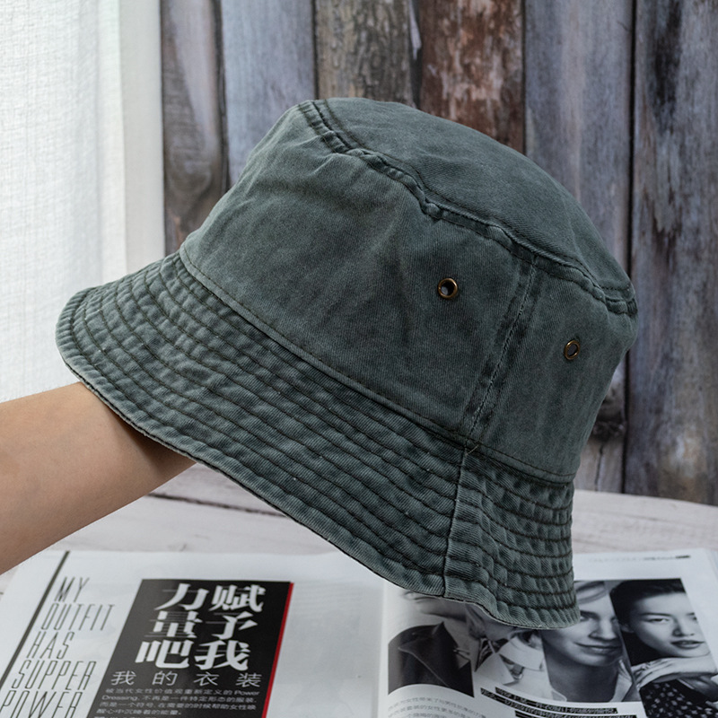 Washed Denim Bucket Hat Unisex Summer Sun Protection Fisherman Cap 4