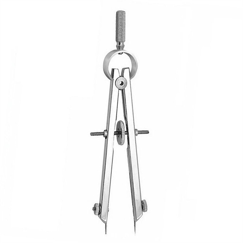 Precision Metal Bow Compass Set Geometry Drawing Tool With Lock And Adjustment Wheel 1