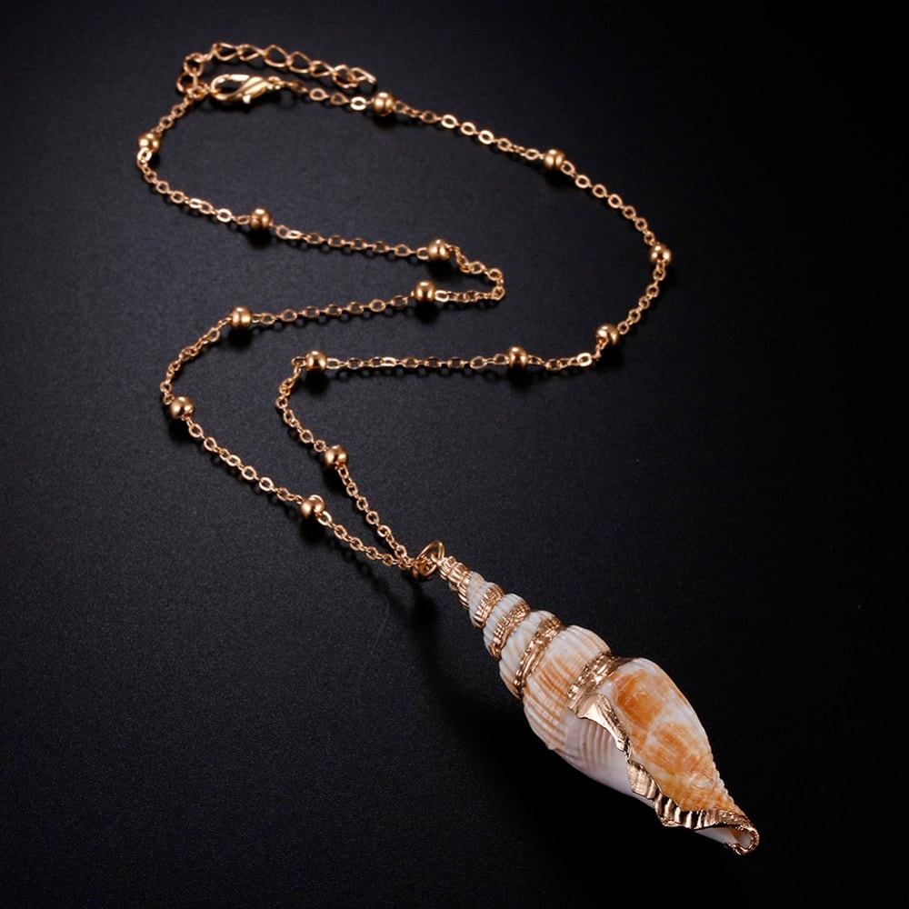 Boho Shell Necklace Cowrie Conch Pendant Beach Jewelry For Women 1