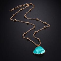 boho shell necklace cowrie conch pendant beach jewelry for women