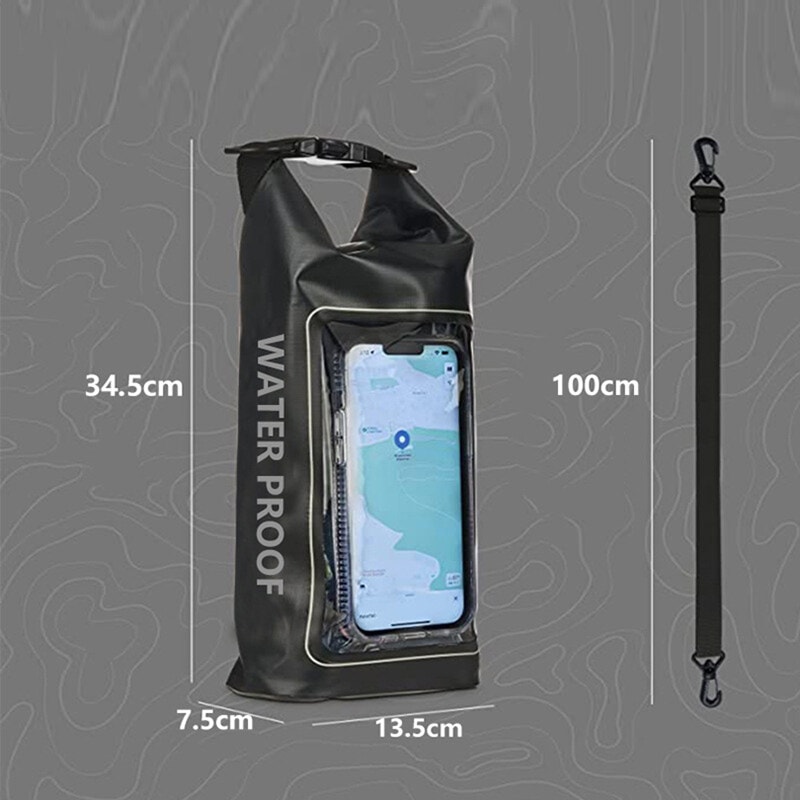 Waterproof Dry Bag With Touch Screen Window Lightweight Kayak Shoulder Bag For Outdoor Adventures 3