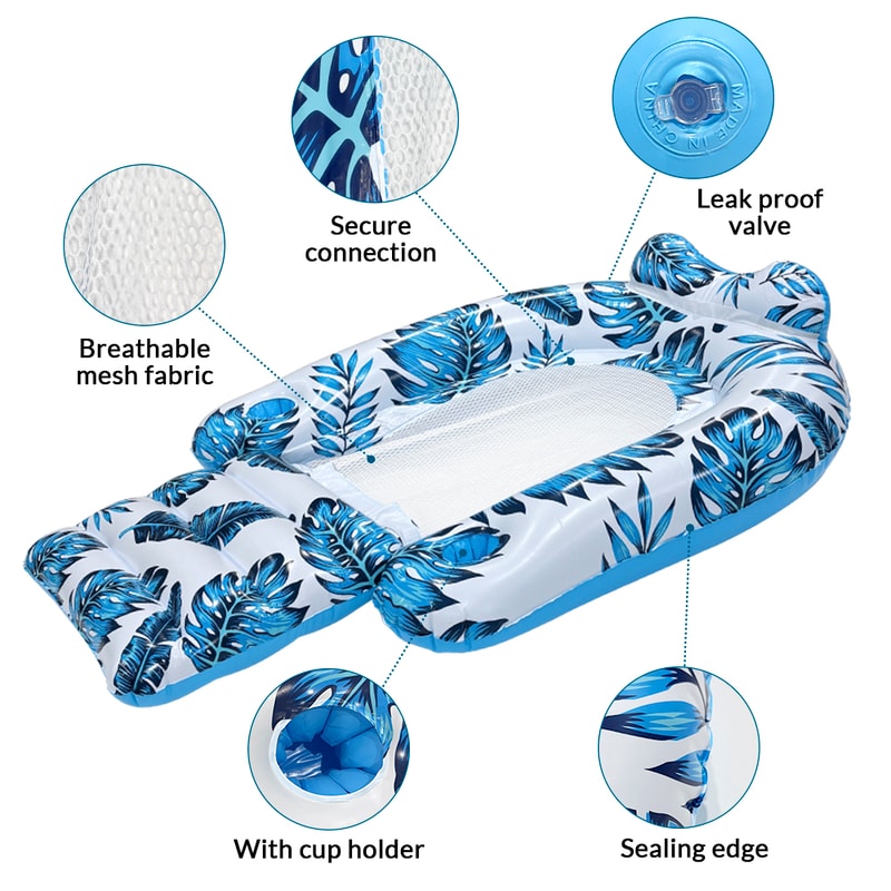 Inflatable Pool Lounge Chair Floating Seat For Beach Lake Relaxation 4