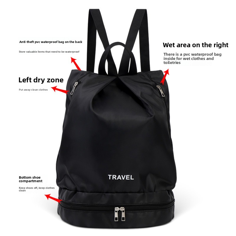 Waterproof Swim Backpack With Shoe Compartment Lightweight Dry Wet Sports Beach Bag 1