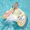 Inflatable Sequin Pool Float Chair U Shaped Lounge for Beach and Pool Relaxation