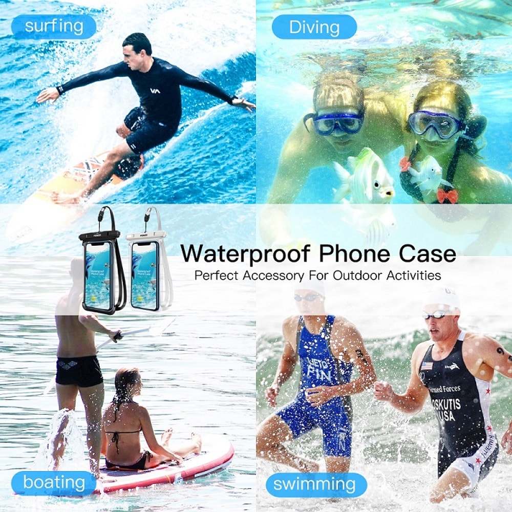 Universal Waterproof Phone Case Dry Bag Underwater Pouch for Swimming and Beach
