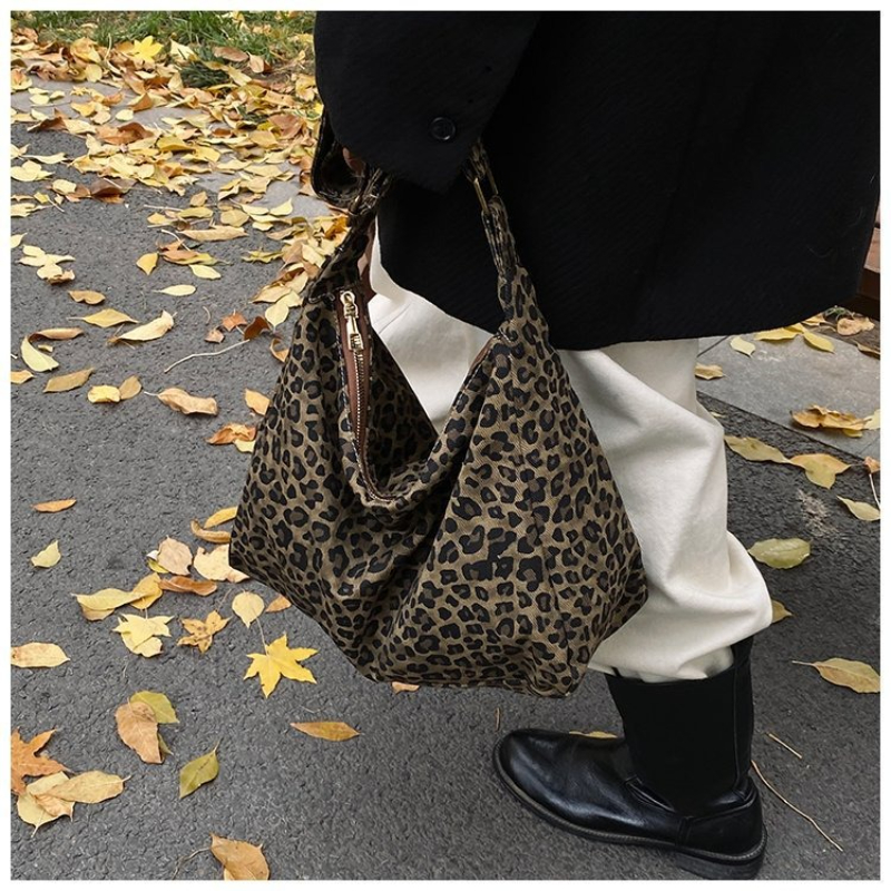 Leopard Print Shoulder Bag Large Capacity Casual Crossbody Tote For Women 1
