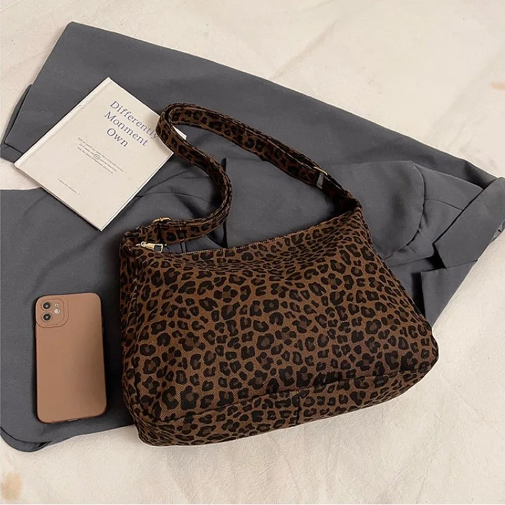 Leopard Print Shoulder Bag Large Capacity Casual Crossbody Tote For Women 4