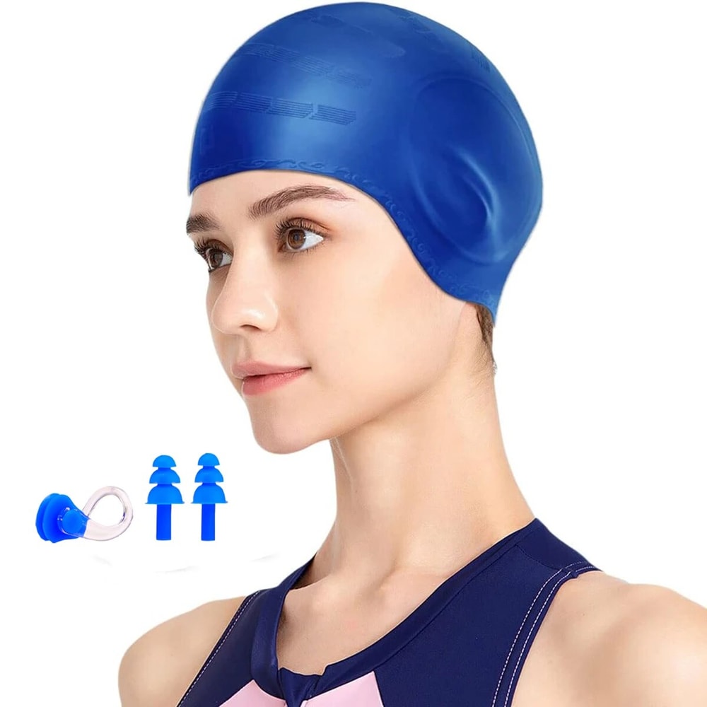 Silicone Waterproof Swimming Cap With Ear Protection For Men And Women 0