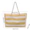 Waterproof Foldable Beach Bag Large Striped Canvas Travel Tote 5