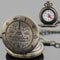 Vintage Compass Pocket Watch Necklace Brass Pyramid Eye Navigation Pendant 1