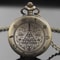 Vintage Compass Pocket Watch Necklace Brass Pyramid Eye Navigation Pendant 2