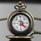Vintage Compass Pocket Watch Necklace Brass Pyramid Eye Navigation Pendant 7