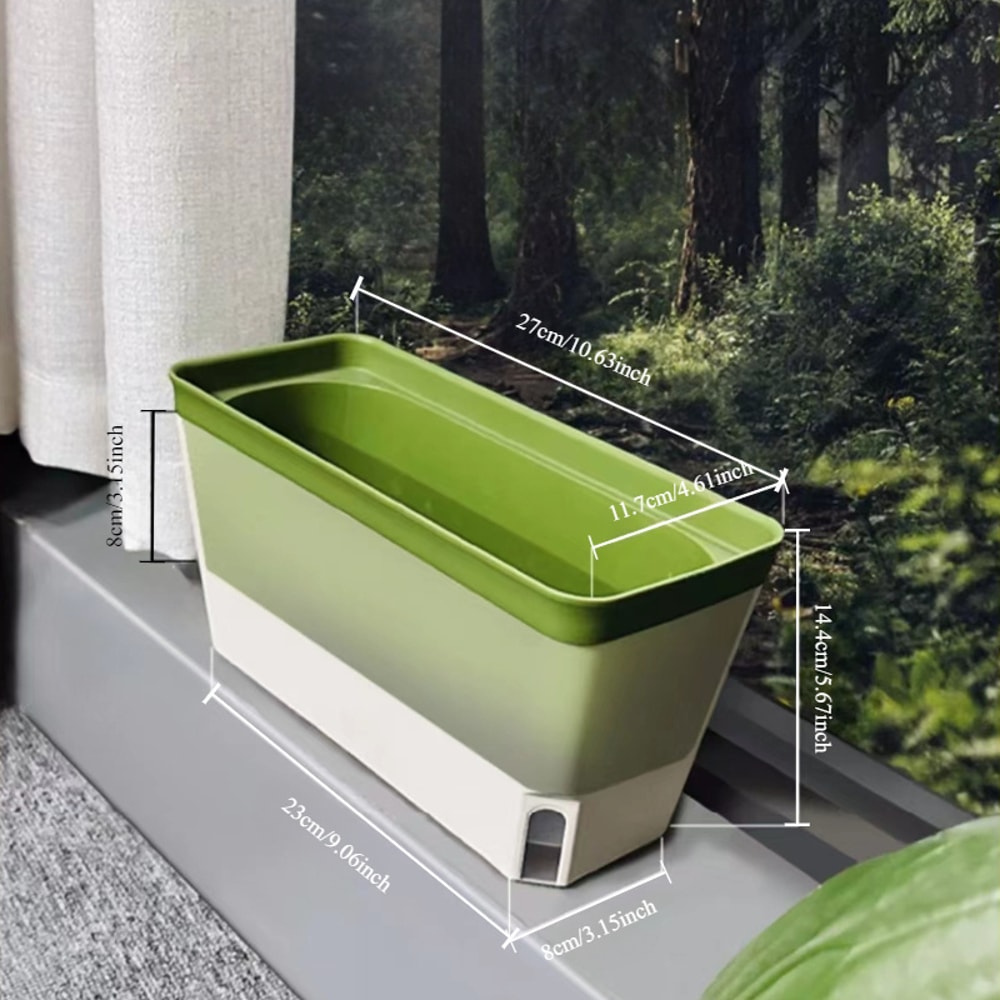 Self Watering Herb Planter Kit Indoor Windowsill Garden with Water Level Indicator