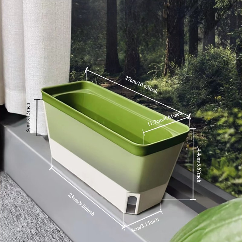 Self Watering Herb Planter Kit Indoor Windowsill Garden with Water Level Indicator