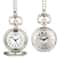 Vintage Dual Time Pocket Watch Necklace Roman Dial Antique Travel Timepiece