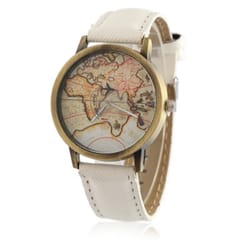 vintage map canvas strap watch unisex casual travel inspired wristwatch