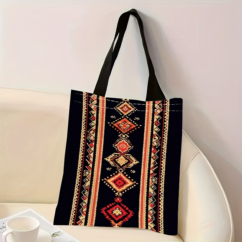 Ukrainian Embroidered Tote Bag Geometric Ethnic Travel Shoulder Bag For Women 2