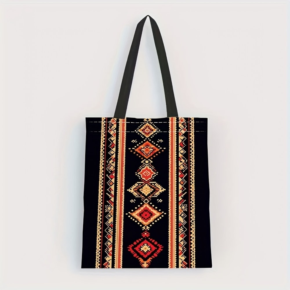 Ukrainian Embroidered Tote Bag Geometric Ethnic Travel Shoulder Bag For Women 3