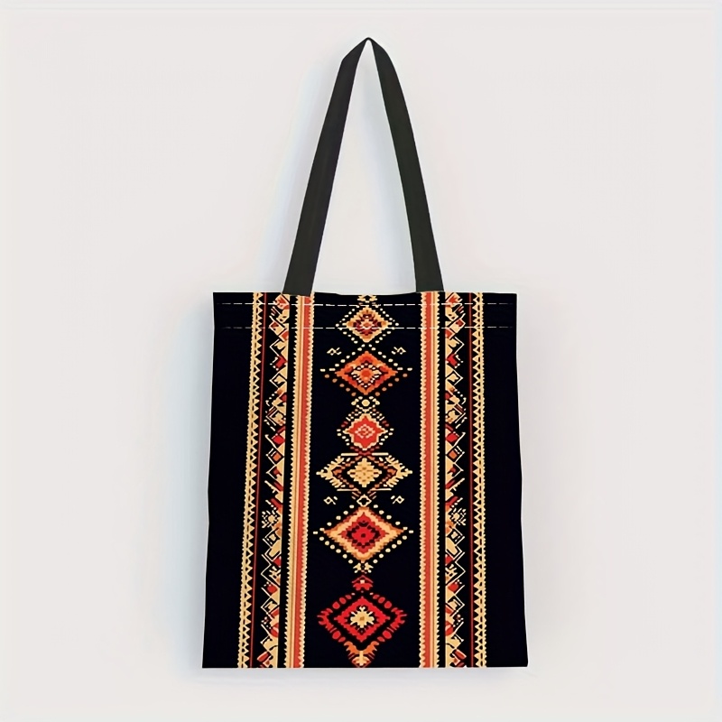 Ukrainian Embroidered Tote Bag Geometric Ethnic Travel Shoulder Bag For Women 3