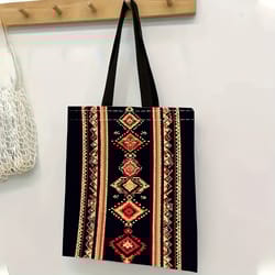 ukrainian embroidered tote bag geometric ethnic travel shoulder bag for women