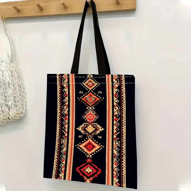 Ukrainian Embroidered Tote Bag Geometric Ethnic Travel Shoulder Bag For Women 0