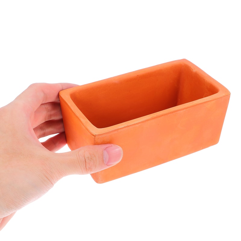 Rectangular Terracotta Planter Pot With Drainage Hole For Succulents And Indoor Plants 1