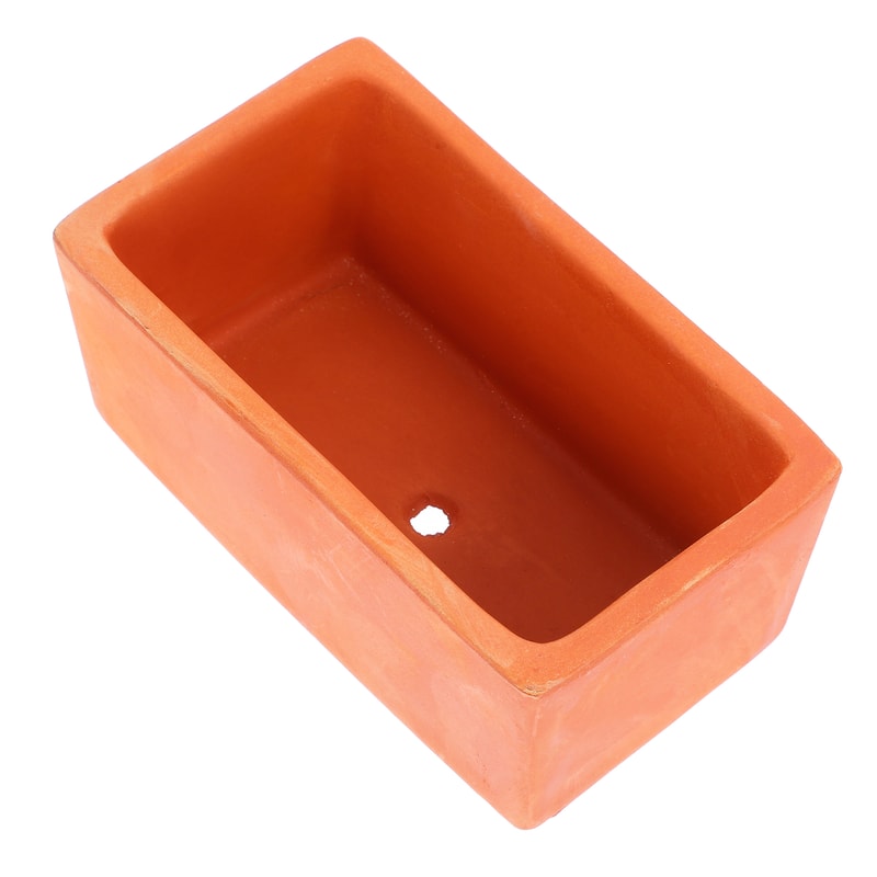 Rectangular Terracotta Planter Pot With Drainage Hole For Succulents And Indoor Plants 2