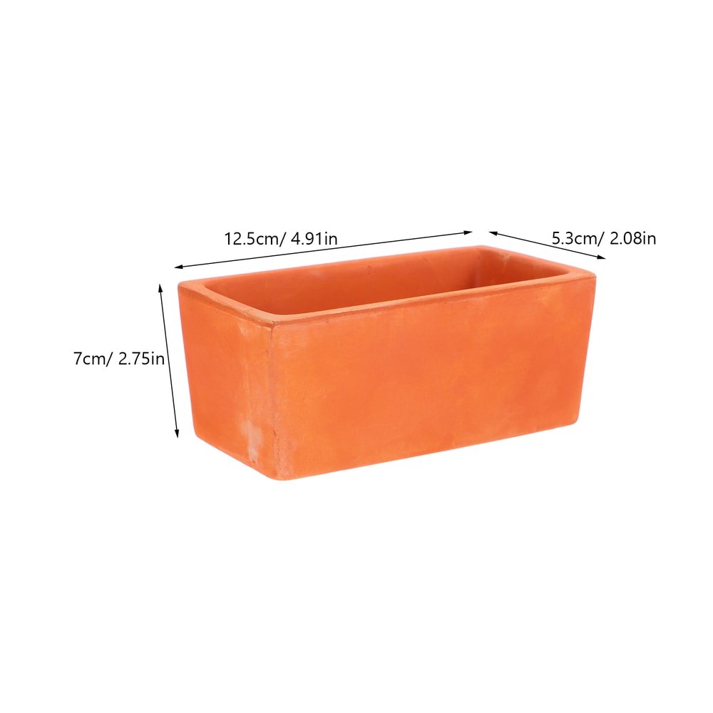Rectangular Terracotta Planter Pot With Drainage Hole For Succulents And Indoor Plants 5