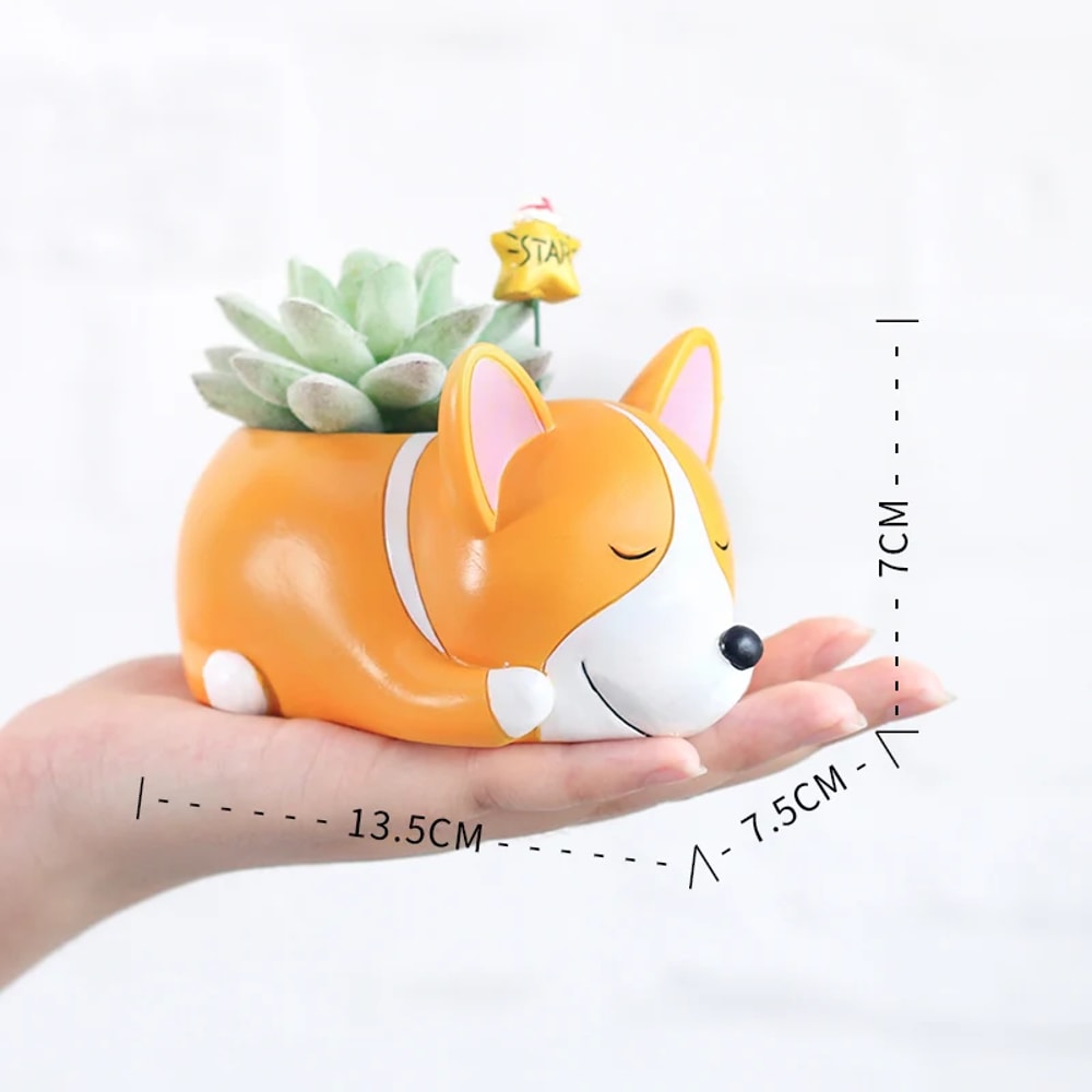 Cute Dog Succulent Planter Pot Mini Bonsai Desk Decor For Dog Lovers 1