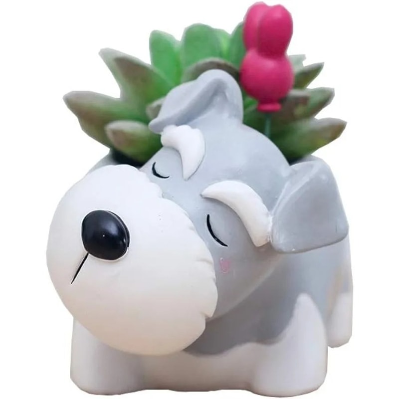 Cute Dog Succulent Planter Pot Mini Bonsai Desk Decor For Dog Lovers 2