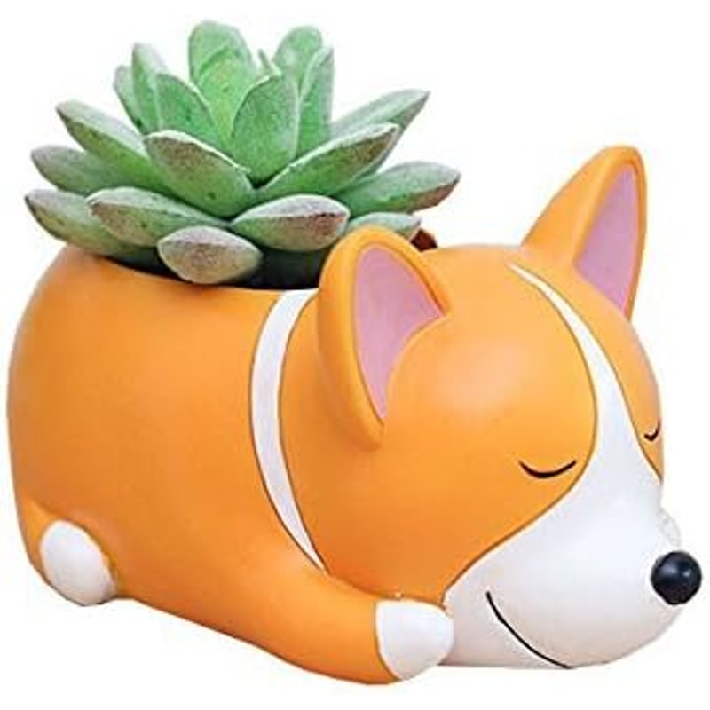 Cute Dog Succulent Planter Pot Mini Bonsai Desk Decor For Dog Lovers 3