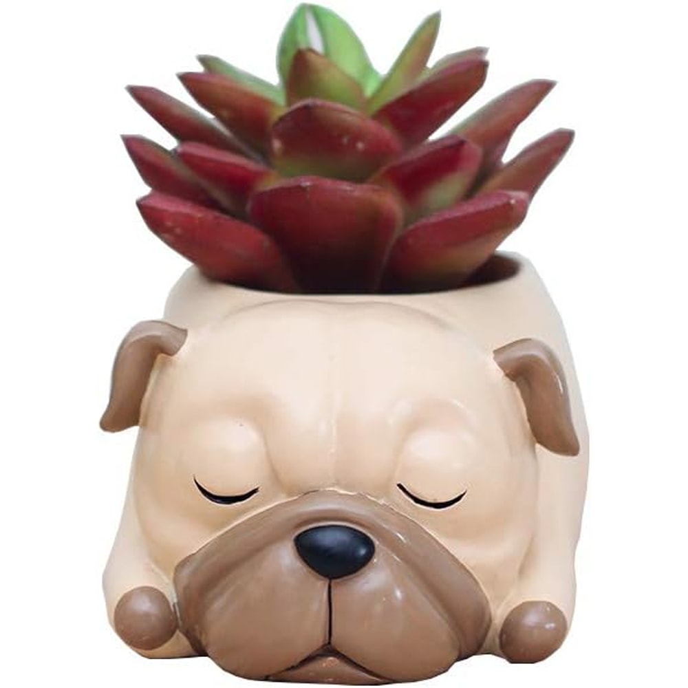 Cute Dog Succulent Planter Pot Mini Bonsai Desk Decor For Dog Lovers 4