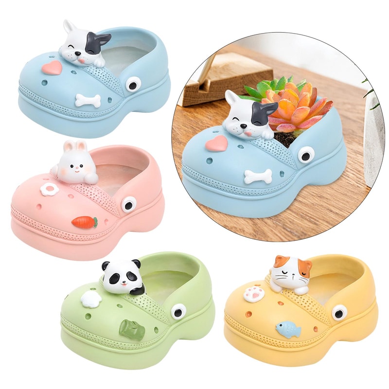 Creative Resin Planter Pot With Drainage Hole Decorative Indoor Flower Pot 2