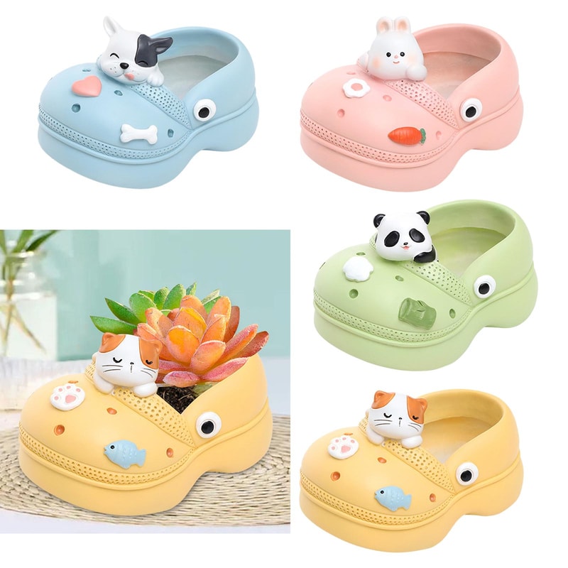 Creative Resin Planter Pot With Drainage Hole Decorative Indoor Flower Pot 3