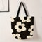Floral Canvas Tote Bag Reusable Yellow Flower Shoulder Backpack Handbag 1