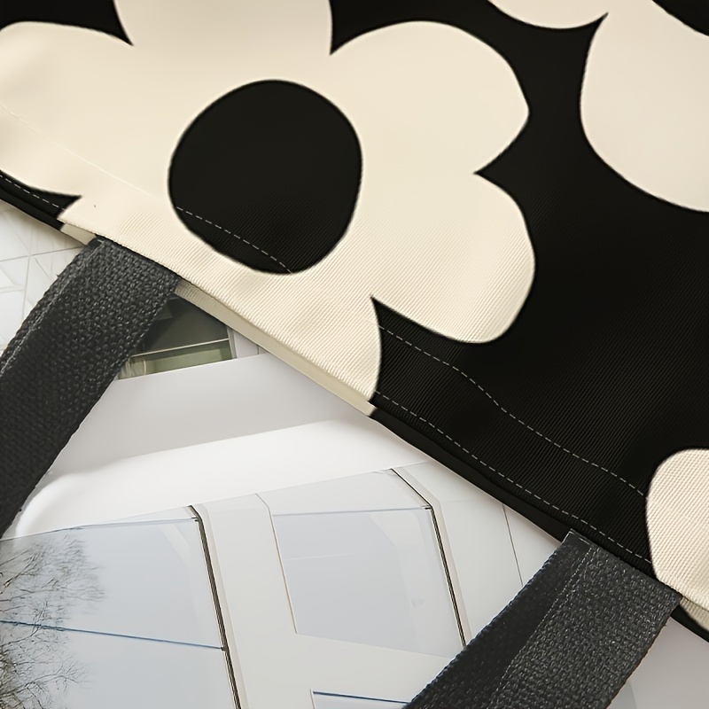 Floral Canvas Tote Bag Reusable Yellow Flower Shoulder Backpack Handbag 3