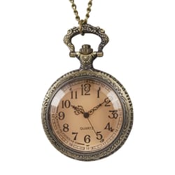 retro digital pocket watch with flip cover quartz chain necklace for men