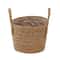 Handwoven Seagrass Planter Basket Rustic Wicker Plant Pot With Handles For Indoor Outdoor Decor 2