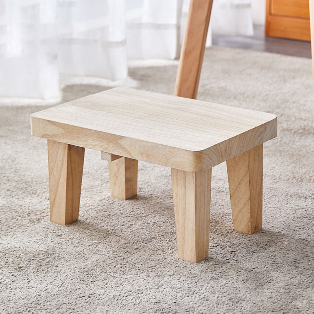 Japanese Minimalist Wooden Stool Small Shoe Changing Ottoman For Living Room Entryway 1