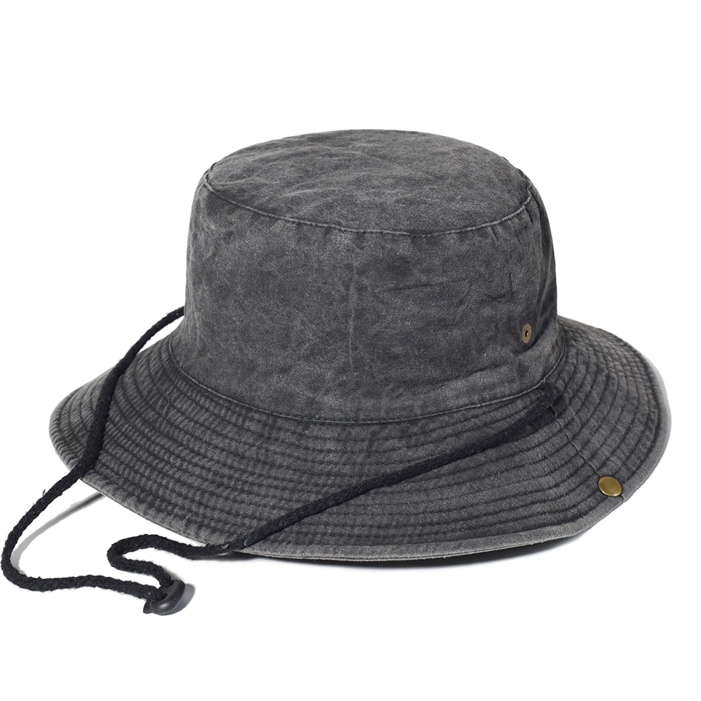 Wide Brim Boonie Hat Outdoor Sun Protection Cotton Bucket Hat for Fishing Hiking Safari