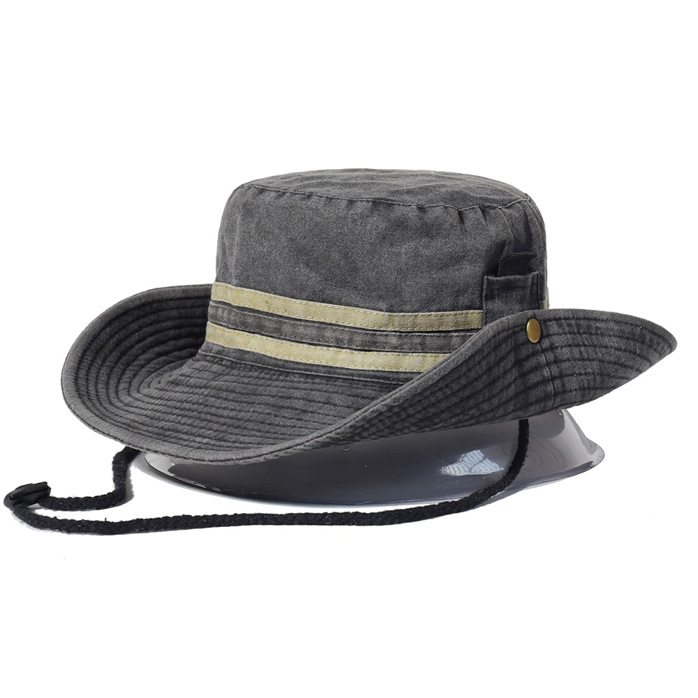 Wide Brim Boonie Hat Outdoor Sun Protection Cotton Bucket Hat for Fishing Hiking Safari