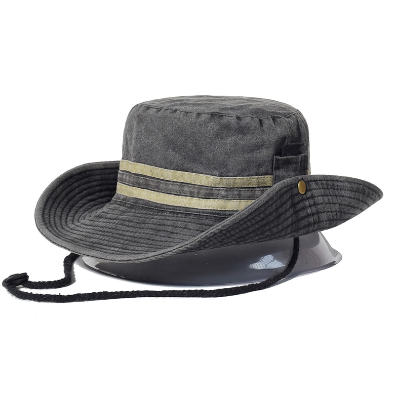 Wide Brim Boonie Hat Outdoor Sun Protection Cotton Bucket Hat for Fishing Hiking Safari