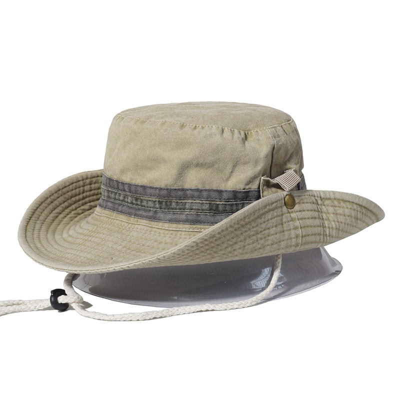 Wide Brim Boonie Hat Outdoor Sun Protection Cotton Bucket Hat for Fishing Hiking Safari