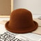 Women Winter Wool Fedora Hat Knitted British Rolled Brim Topper
