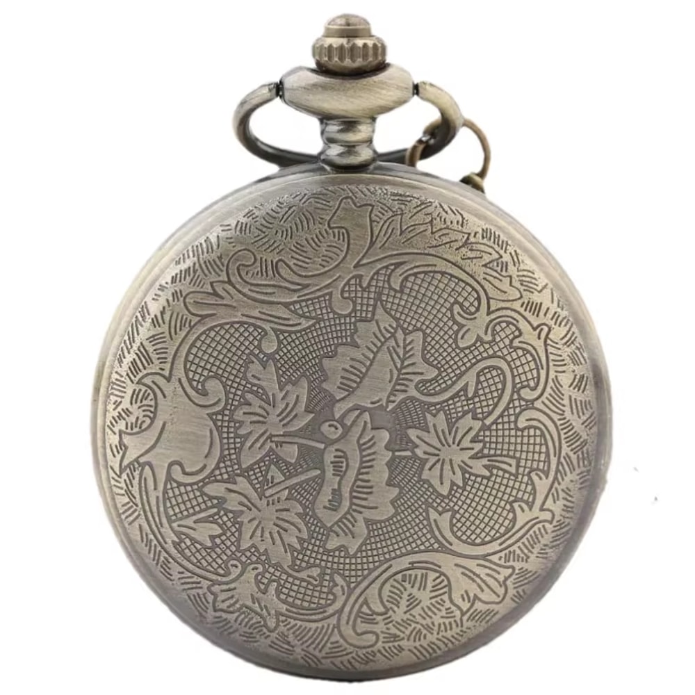 Vintage Steampunk Pocket Watch Necklace Roman Dial Quartz Antique Pendant 3