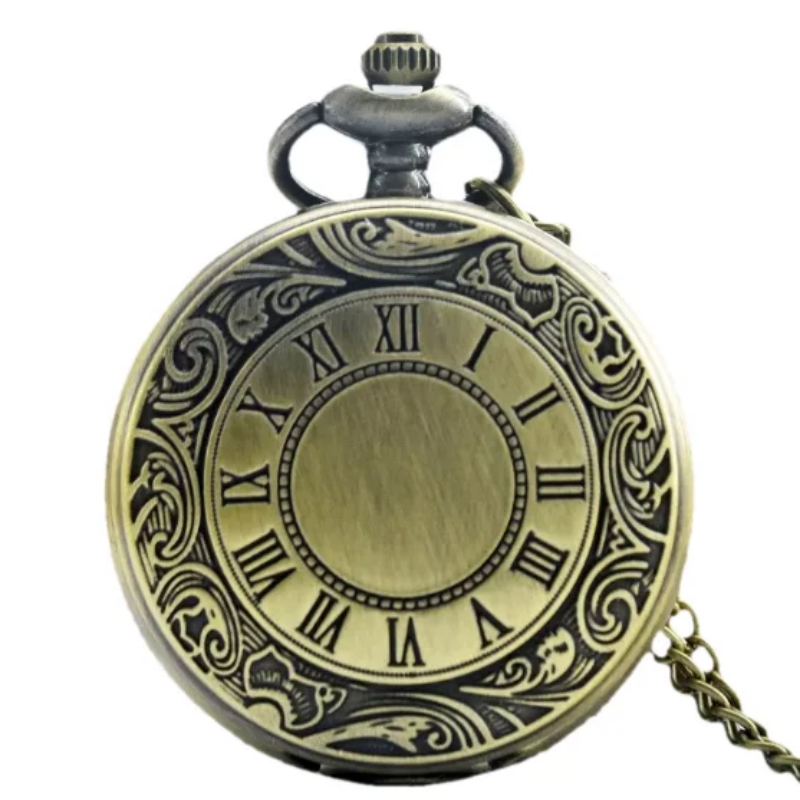 Vintage Steampunk Pocket Watch Necklace Roman Dial Quartz Antique Pendant 5