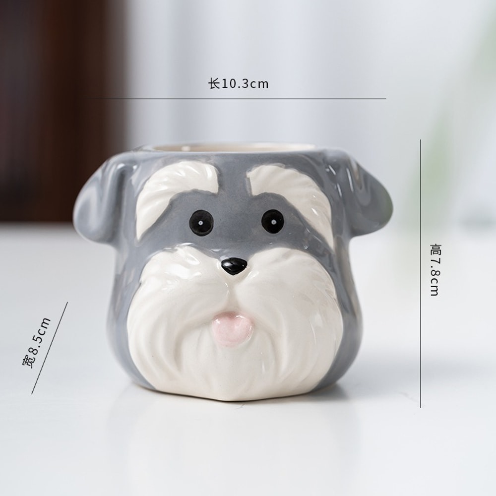 Cute Ceramic Dog Flower Pot Cartoon Succulent Planter Decorative Indoor Plant Holder 4