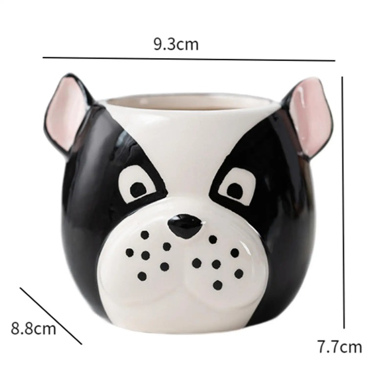 Cute Ceramic Dog Flower Pot Cartoon Succulent Planter Decorative Indoor Plant Holder 5